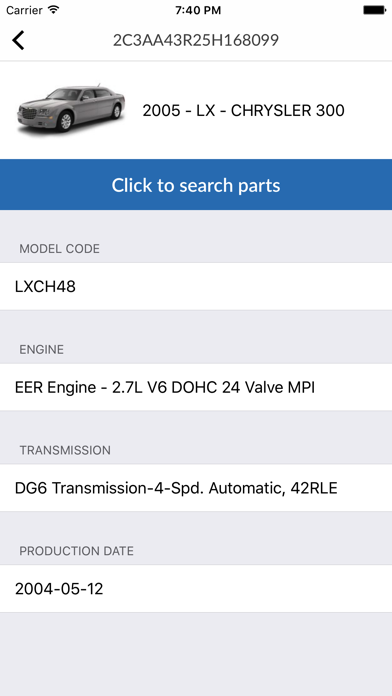 Car Parts for Chrysler - ETK Spare Parts Diagrams Screenshot