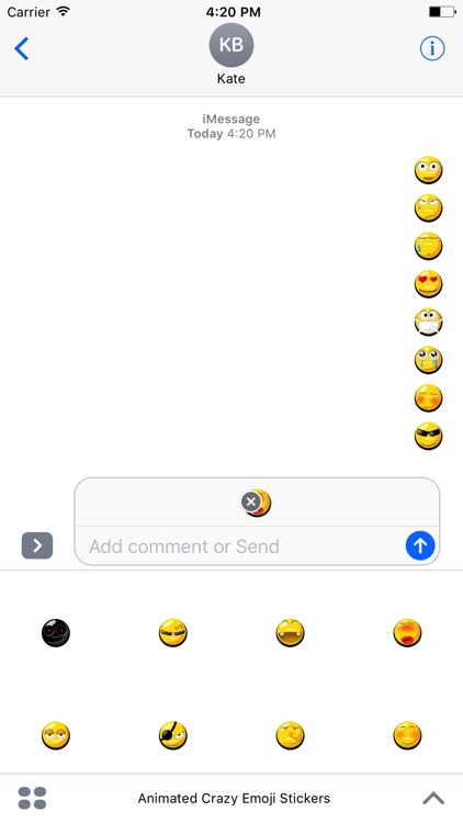 Animated Crazy Emoji Stickers For iMessage