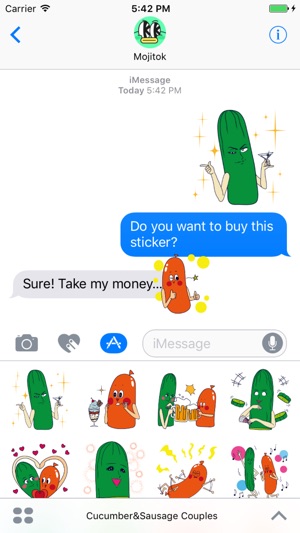 Cucumber&Sausage Couples Stickers
