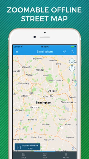 Birmingham Travel Guide with Offline Street Map(圖3)-速報App