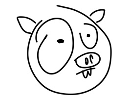 Pig sticker - funny stickers for photos