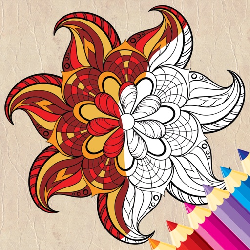 coloring book mandala art therapy nature for adult iOS App