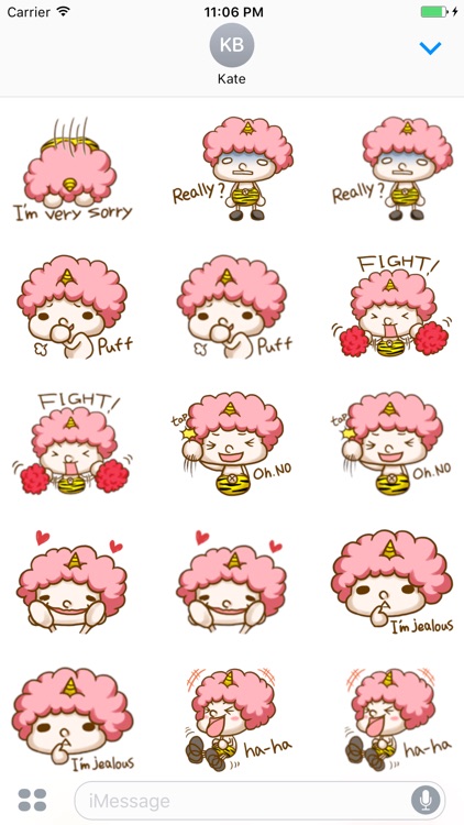 The Baby Pink Hair Girl English Sticker