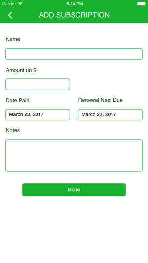 Subscriptions Record