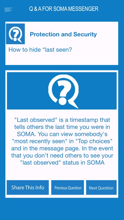 Q & A For SOMA Messenger screenshot-3