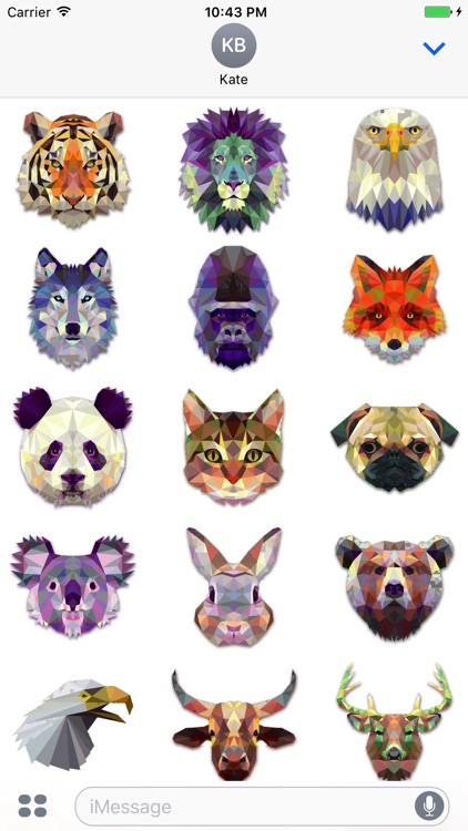 Animated Triangle Animal Stickers