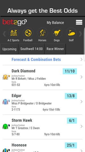 Odds2Go compare odds football racing & a