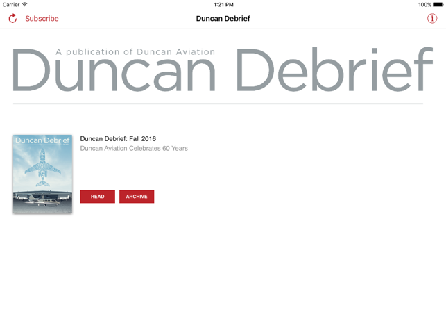 Duncan Aviation Debrief