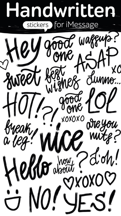 Blah blah blah: handwritten stickers for iMessage