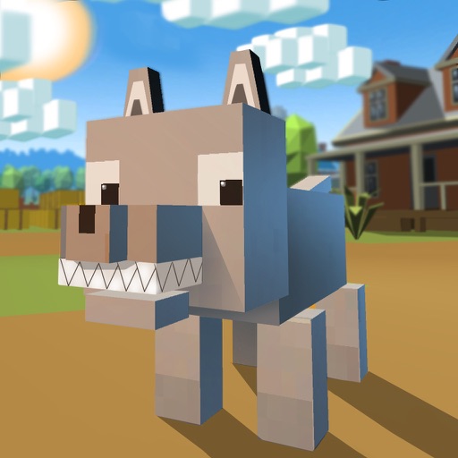 Blocky Wolf Simulator 3D Full iOS App
