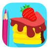 Kids Coloring Book Game Strawberry Cake Free