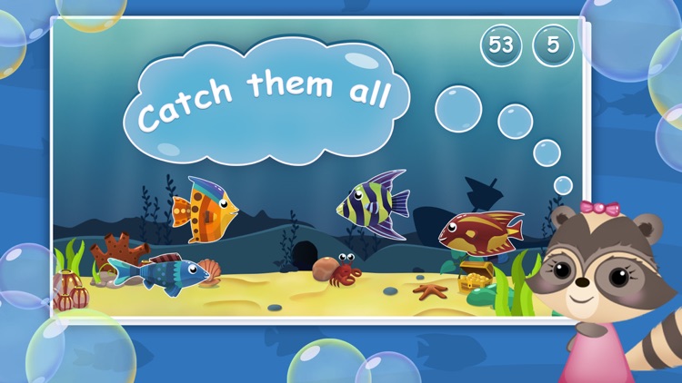 Candy Raccoon: Fishing for Kids screenshot-3