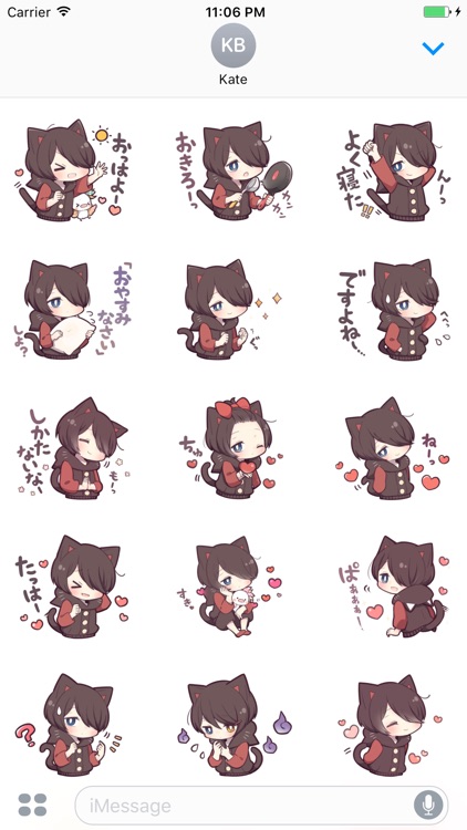 Aoji The Black Cutie Cat Girl Stickers 9