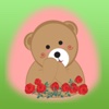 Lovely Brown Bear With Love Stickers