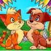 Puppy Kitten Coloring Book - Painting and Drawing