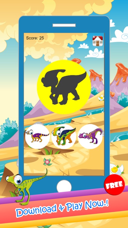 Dinosaurs Drag And Drop Shadow Matching Kids Games screenshot-4