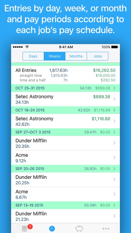 HoursTracker: Time tracking for hourly work
