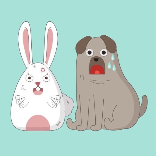 Dog & Bunny Animated Stickers