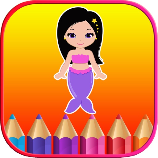 Mermaid Coloring Book Learning Game For Kids Girls iOS App