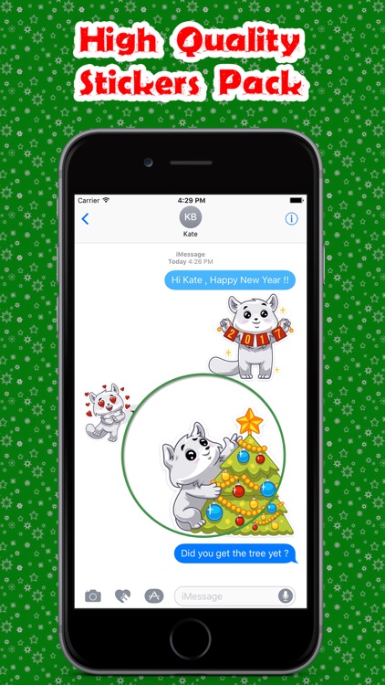 Christmas White Cat Stickers Pack for iMessage screenshot-3