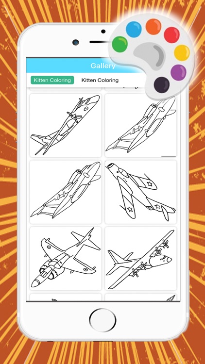 Air Plane Flight Coloring Book for kidออ