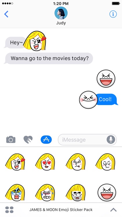 JAMES & MOON Emoji Stickers - LINE FRIENDS