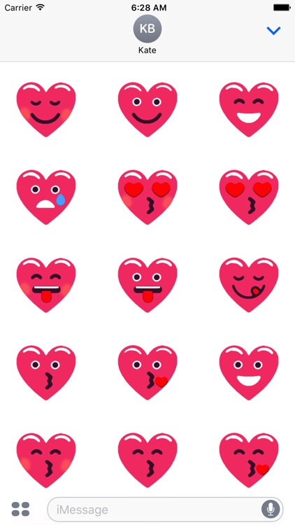 Heart Pink Love Emojis Stickers for iMessage
