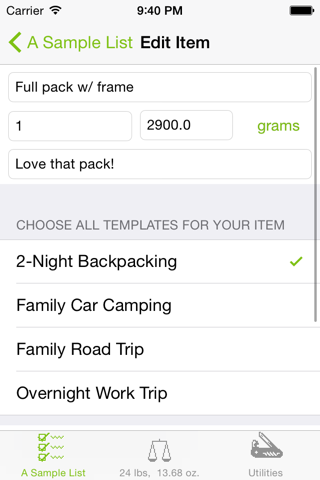 Backpacker Checklist screenshot 2