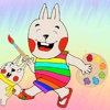 Cute Bunny Stickers Flying Animals Paint Book Game