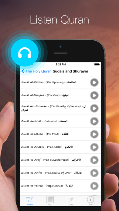Screenshot #2 pour Al-Quran audio book for your prayer time