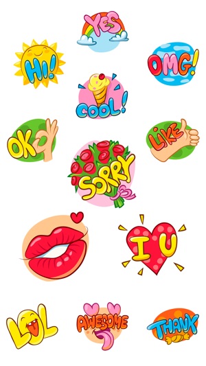 Comic Words Text Sticker Pack