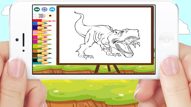 Dinosaurs T Rex Coloring Book Game For Kids