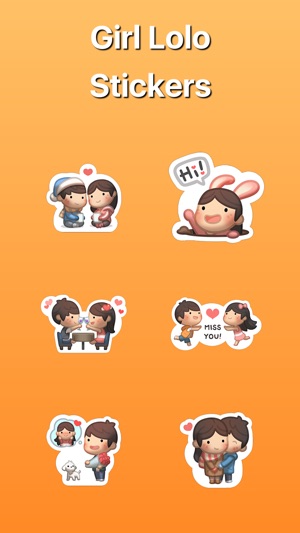 Girl Lolo with Boyfriend Stickers