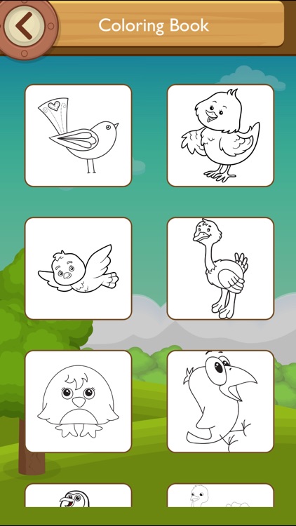 Coloring book - Kids learn to draw birds, animals