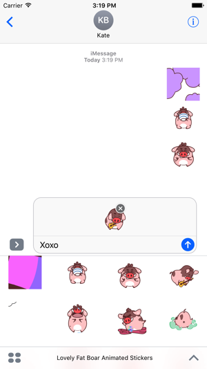 Lovely Fat Boar Animated Stickers For iMessage(圖2)-速報App