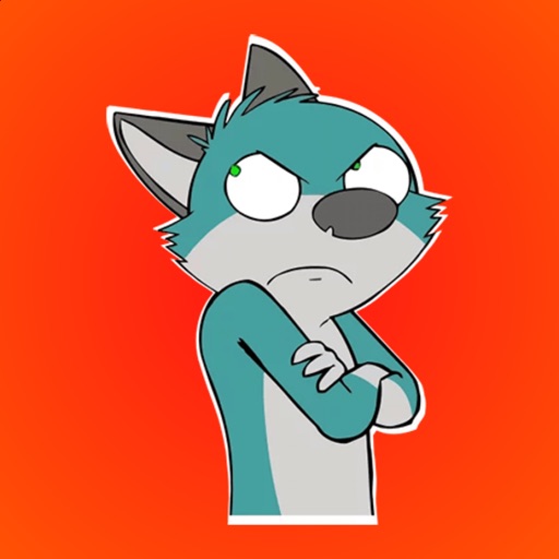 Blue and Funny Fox Stickers iOS App