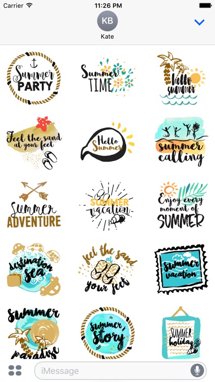 Animated Summer Quote Stickers