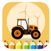 Coloring Book Game Tractor For Children
