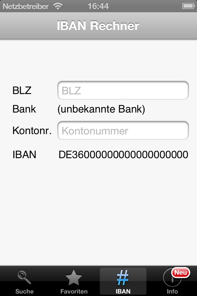 Bankleitzahlen screenshot 4