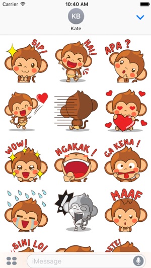 Chiki the funny monkey 2 for iMessage Sticker(圖3)-速報App