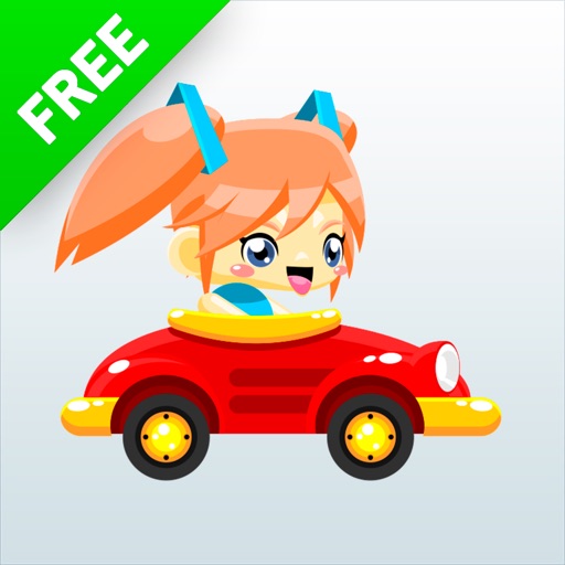 Girl And Car Runner Icon