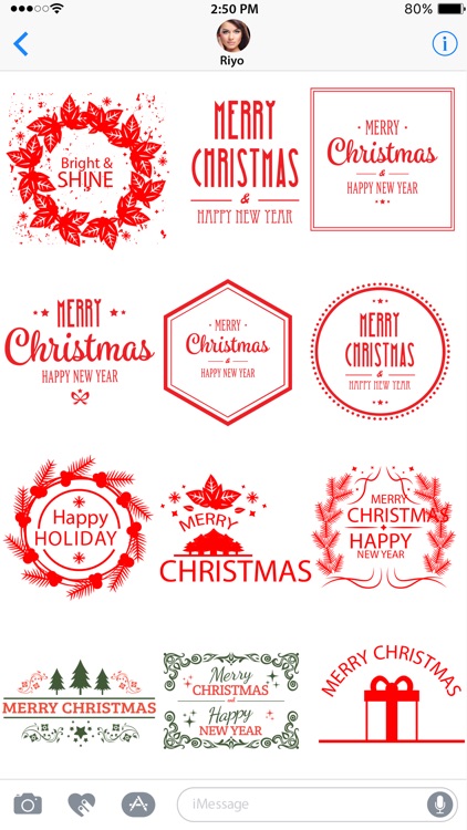 Merry Christmas stickers 2018