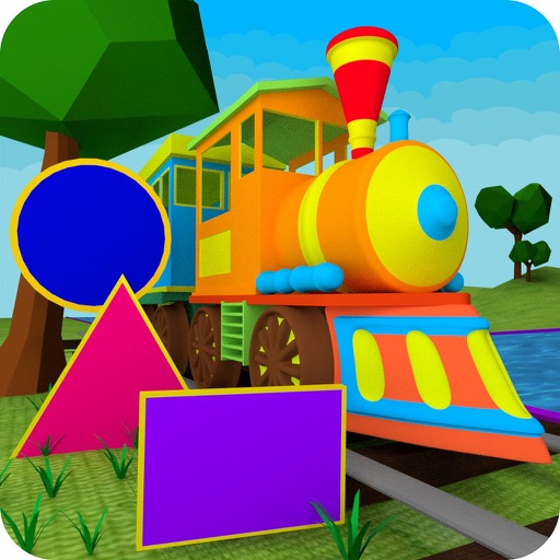 Preschool Shapes Learning Game - 3D Train For Kids