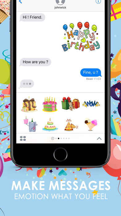 Happy Birthday Emoji Stickers for iMessageScreenshot of 2