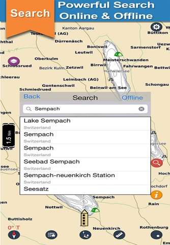 Sempach & Baldegg Lake GPS offline nautical charts screenshot 4