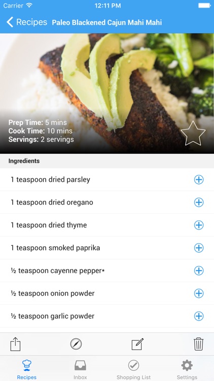Chef's Hat: Recipe Saving