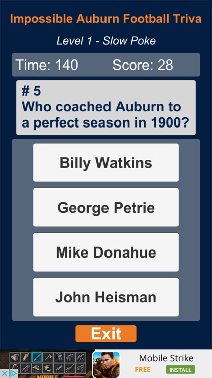 Impossible Auburn Football Trivia screenshot-3