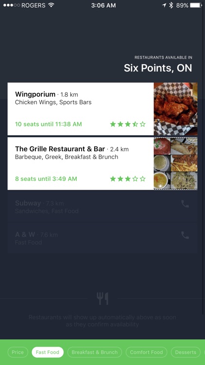 Frrand — Instant restaurant availability