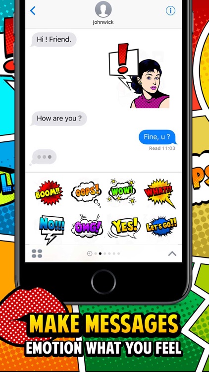 Pop Art Chat Stickers Emoji Keyboard By ChatStick