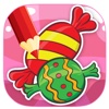 Coloring Page Candy Cookie Game Toddler Kids